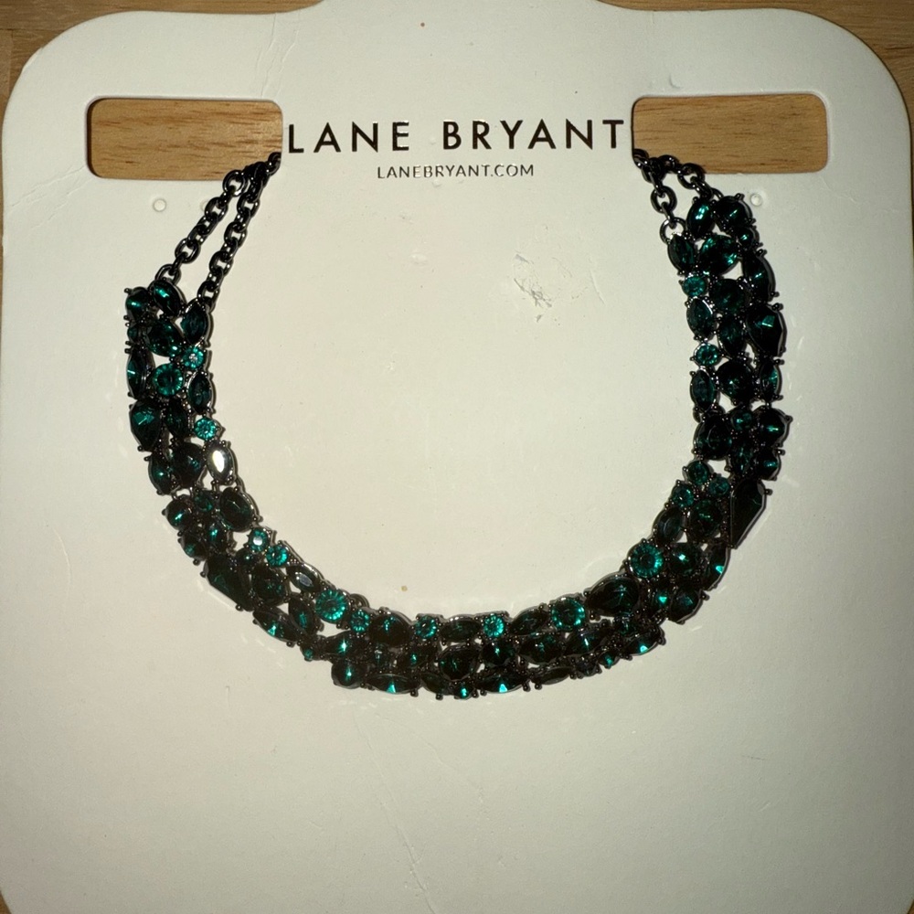 Lane Bryant Black and Green Chunky Necklace
